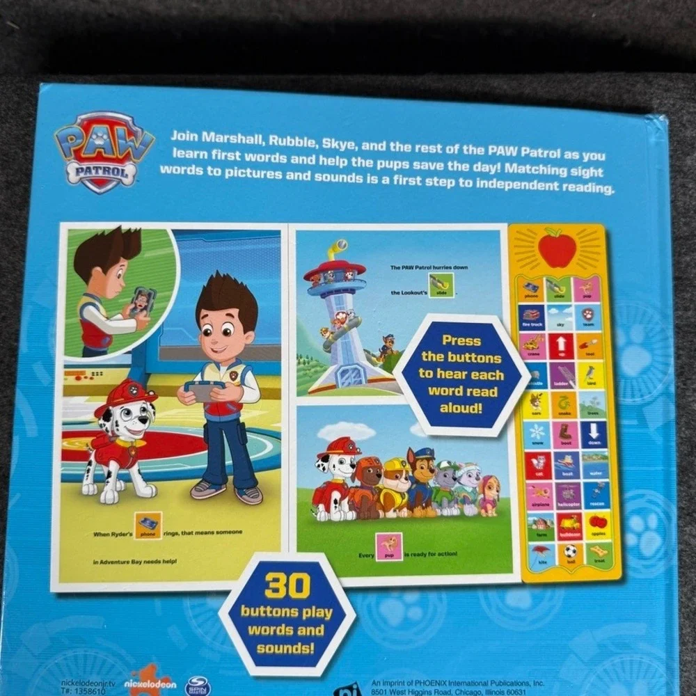 Paw Patrol First Words Sound Book 30 Buttons pi kids‎ Phoenix International 0905